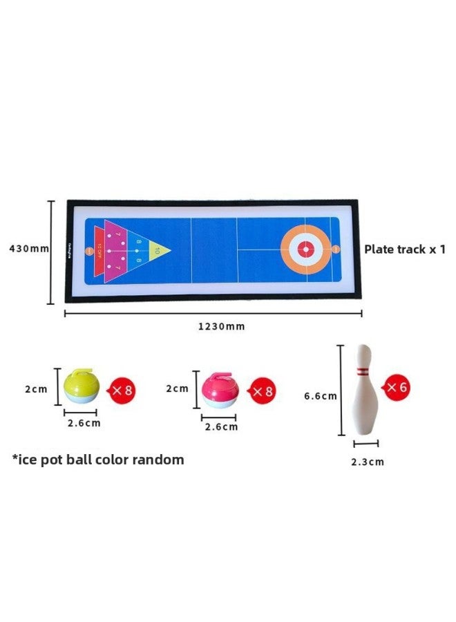 لعبة الكيرلنغ على الطاولة، لعبة عائلية، لعبة الكيرلنغ على الطاولة، لعبة الأطفال على الطاولة، أدوات البولينغ في وعاء الر